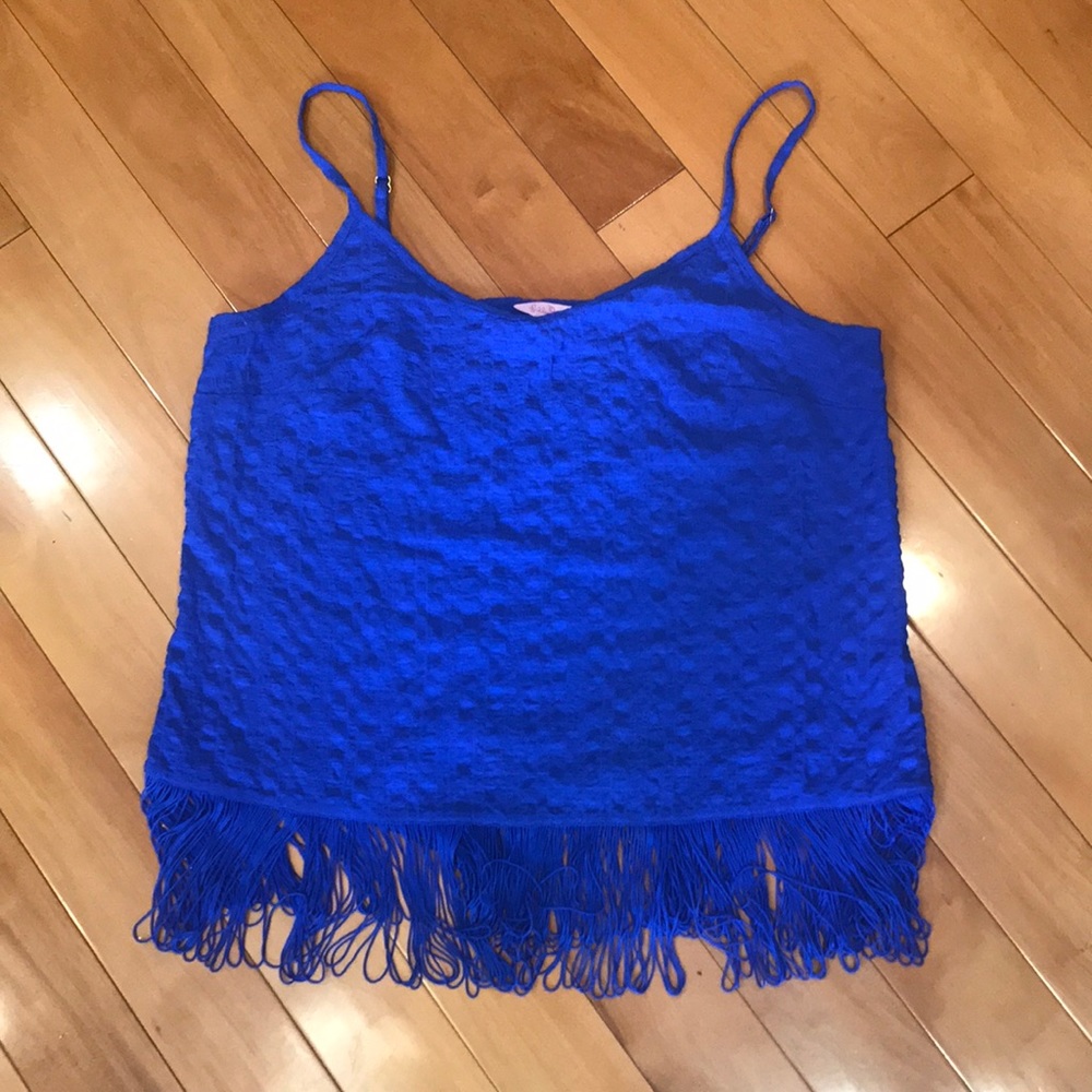 Lilly Pulitzer Blue Fringe Tank